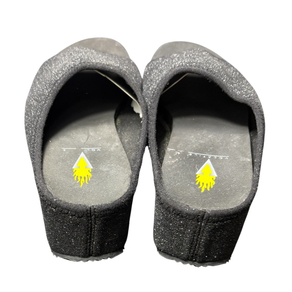 Volatile Black Glitter Platform Slide Sandals Spa… - image 5